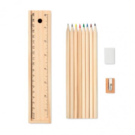 Stationery set in wooden box Todo set